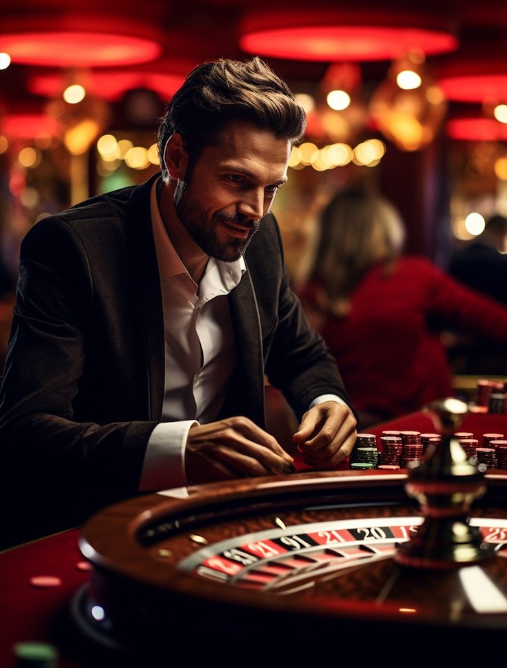 Antarmuka aplikasi roulette spin menampilkan permainan slot dan meja dealer langsung